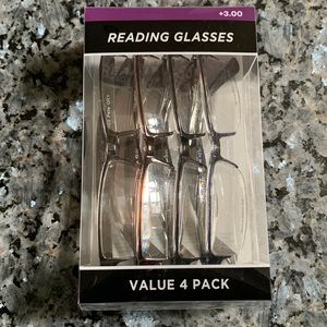 🛑NWT Pete 4 Pack Reading Glasses +3.00 Lightweight Mother Father